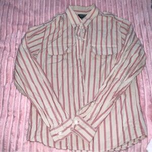 Lauren Ralph Lauren Red and Tan Button Down Shirt